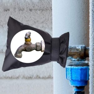 Oxford Cloth Winter Outdoor Faucet Frost Protection Cover, Style: Hook and Loop Fastener Model (Black)