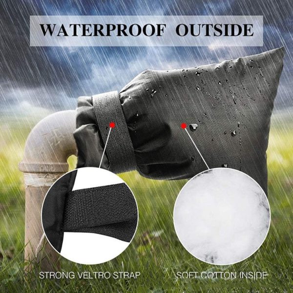 Oxford Cloth Winter Outdoor Faucet Frost Protection Cover, Style: Hook and Loop Fastener Model (Black) - Image 5