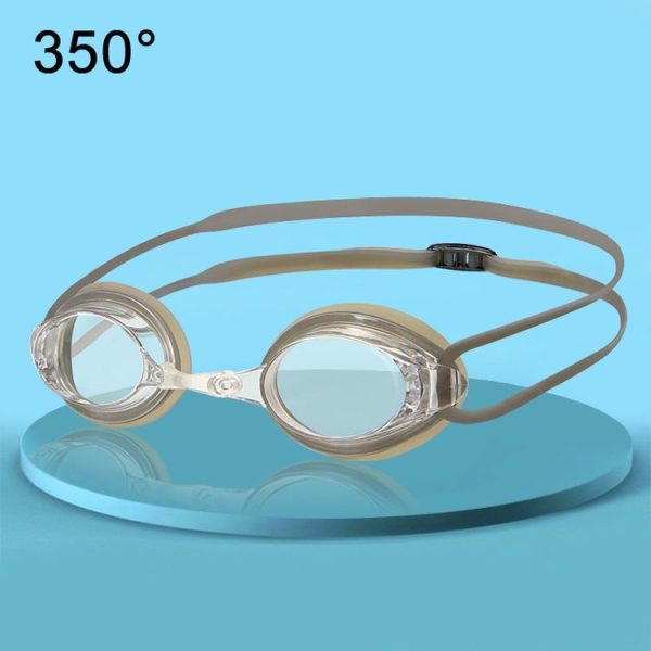 HAIZID Adult Competition Training Transparent Myopia Swimming Goggles, Color: 580 Gray 350 Degrees