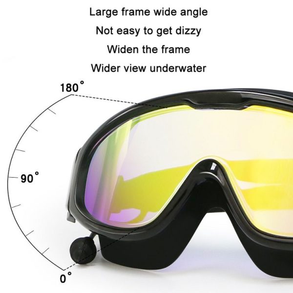 HAIZID Large Frame Waterproof Anti-Fog Swimming Goggles With Earplugs (White) - Image 3