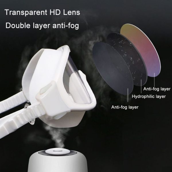 HAIZID Large Frame Waterproof Anti-Fog Swimming Goggles With Earplugs (White) - Image 6