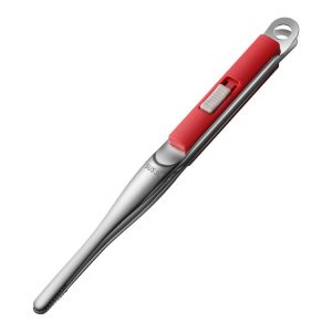 304 Stainless Steel Food Clip with Sawtooth Barbecue Tongs (Red)