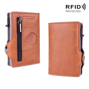 X-85 RFID Multi-compartment Card Holder For Airtag (Apricot)