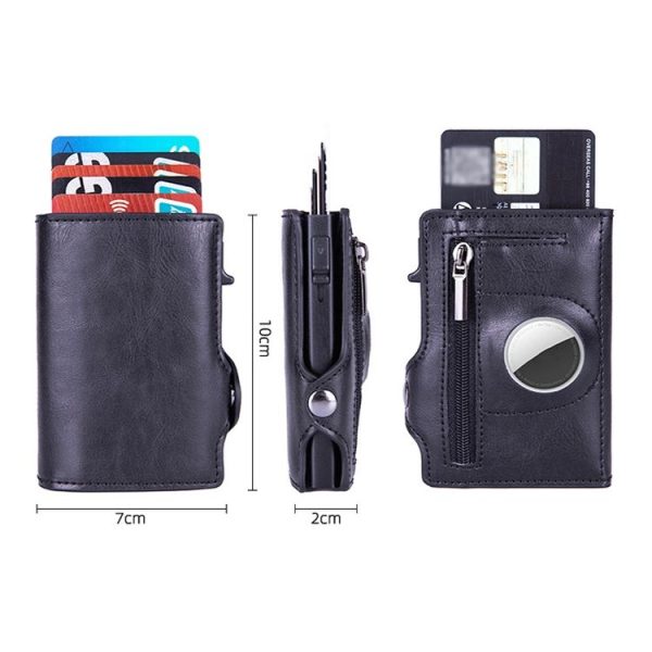 X-85 RFID Multi-compartment Card Holder For Airtag (Apricot) - Image 3