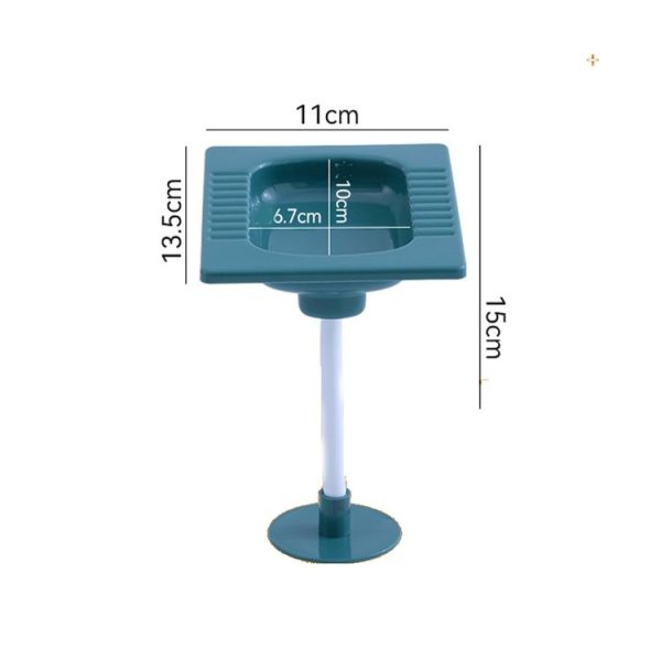 Drainable No-Punch Soap Dish Wall Mounted Soap Rack (Dark Green) - Image 3