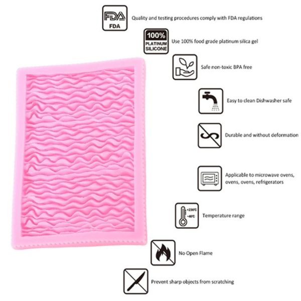 CC562 Food Grade Fondant Silicone Mold Pleated Skirt Cake Decorating Tool - Image 5