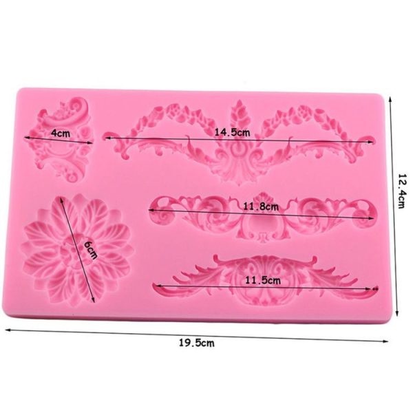 CF394 Cake Border Floral Fondant Silicone Mold - Image 3