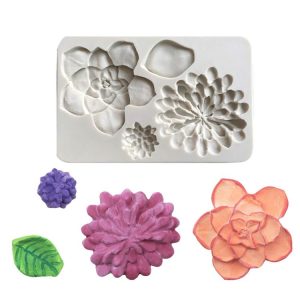 Big Flower Chocolate Fondant Cake Silicone Mold (Grey)