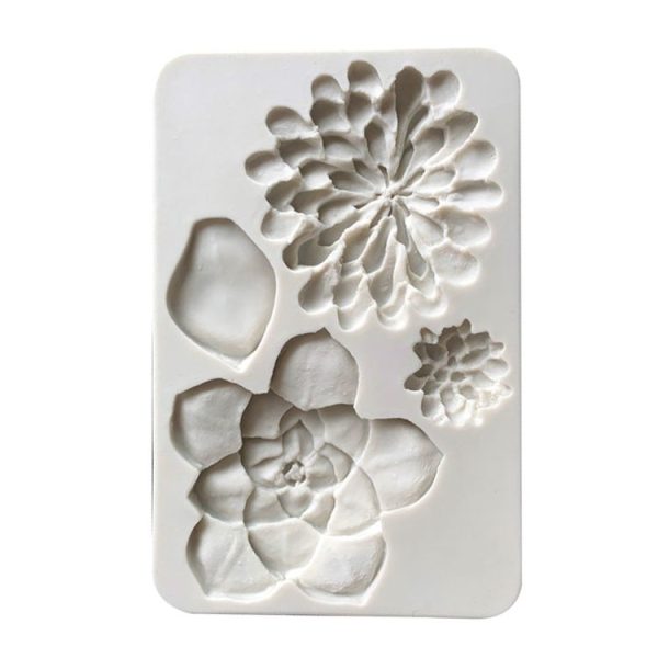 Big Flower Chocolate Fondant Cake Silicone Mold (Grey) - Image 2