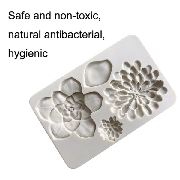 Big Flower Chocolate Fondant Cake Silicone Mold (Grey) - Image 4