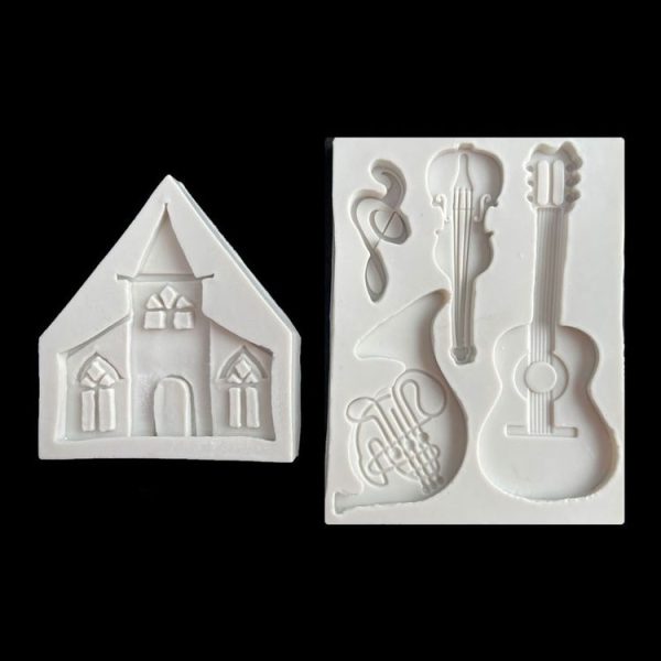 Castle Musical Silicone Mold Chocolate Fondant Cake Decor, Style:, Specification: Rectangle - Image 2
