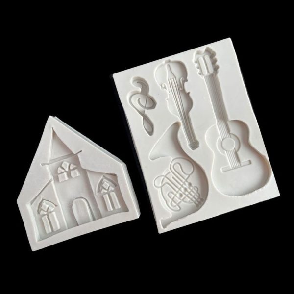 Castle Musical Silicone Mold Chocolate Fondant Cake Decor, Style:, Specification: Rectangle - Image 6