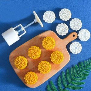 2 PCS Moon Festival Round Hand-Pressed Pastry Mold Baking Tools, Model: 10