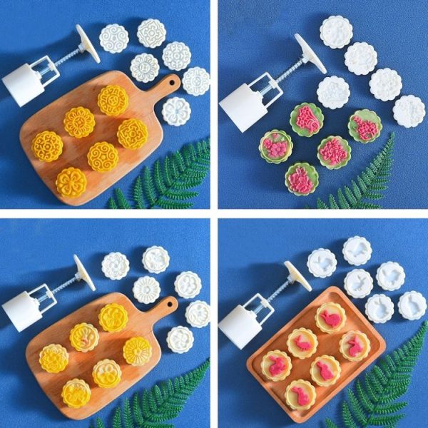 2 PCS Moon Festival Round Hand-Pressed Pastry Mold Baking Tools, Model: 10 - Image 2