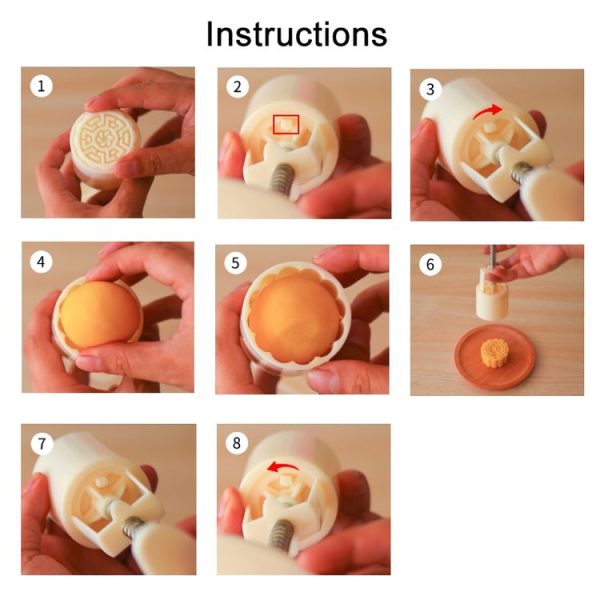 2 PCS Moon Festival Round Hand-Pressed Pastry Mold Baking Tools, Model: 10 - Image 5