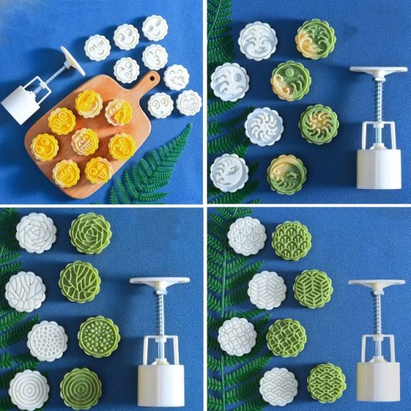 2 PCS Moon Festival Round Hand-Pressed Pastry Mold Baking Tools, Model: 30 - Image 2