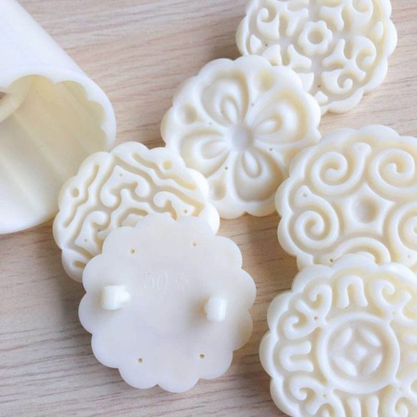 2 PCS Moon Festival Round Hand-Pressed Pastry Mold Baking Tools, Model: 30 - Image 3