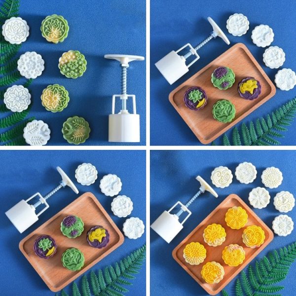 2 PCS Moon Festival Round Hand-Pressed Pastry Mold Baking Tools, Model: 36 - Image 2