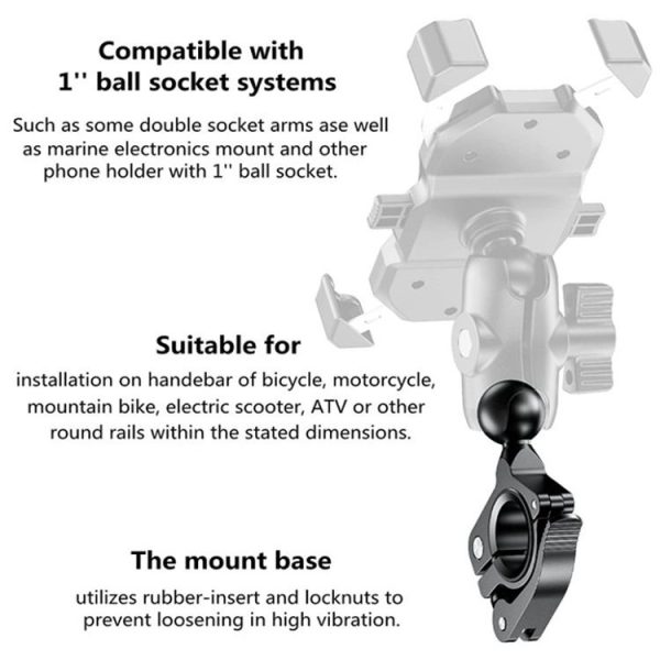 Motorcycle Bicycle Mobile Phone Bracket Fixed Base (17mm Ball Head) - Image 4