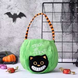 Candy Bags Children'S Gift Cloth Bag For Halloween (Black Cat)