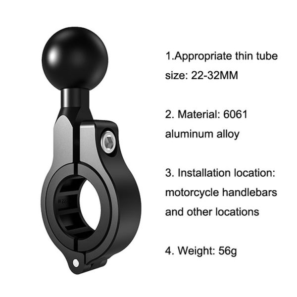 R3 Motorcycle Scooter Mobile Phone Bracket 1 Inch Ball Head Handlebar Fixed Base - Image 6
