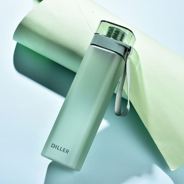Diller D8646 Square Shape Fitness Leakproof Water Bottle, Capacity: 400ml (Green)