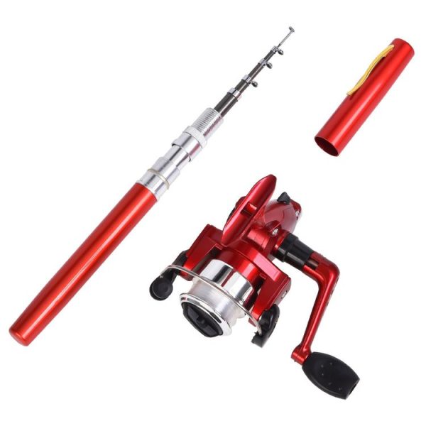 LEO Pen Type Fishing Rod & Spinning Wheel Fishing Reel Portable Pocket Fishing Gear (H8022 Silver) - Image 4
