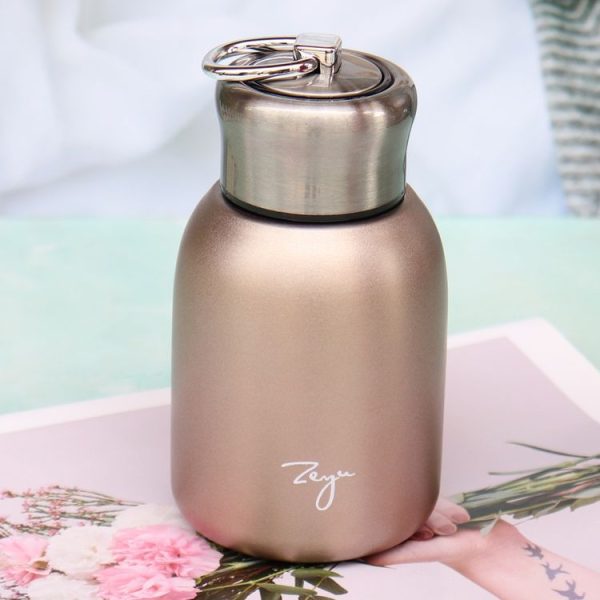 280ml 304 Stainless Steel Handle Vacuum Insulation Cup Big Belly Gift Cup (Rose Gold)