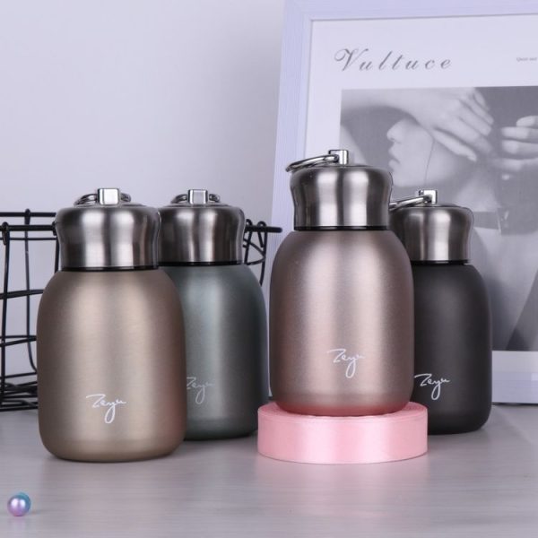 280ml 304 Stainless Steel Handle Vacuum Insulation Cup Big Belly Gift Cup (Rose Gold) - Image 2