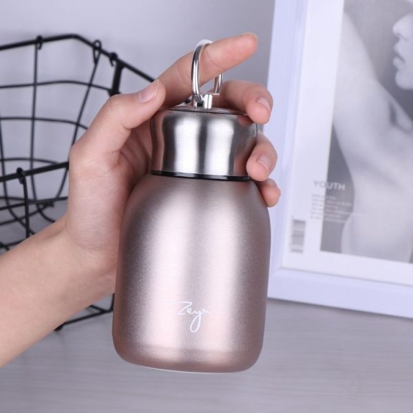 280ml 304 Stainless Steel Handle Vacuum Insulation Cup Big Belly Gift Cup (Rose Gold) - Image 4