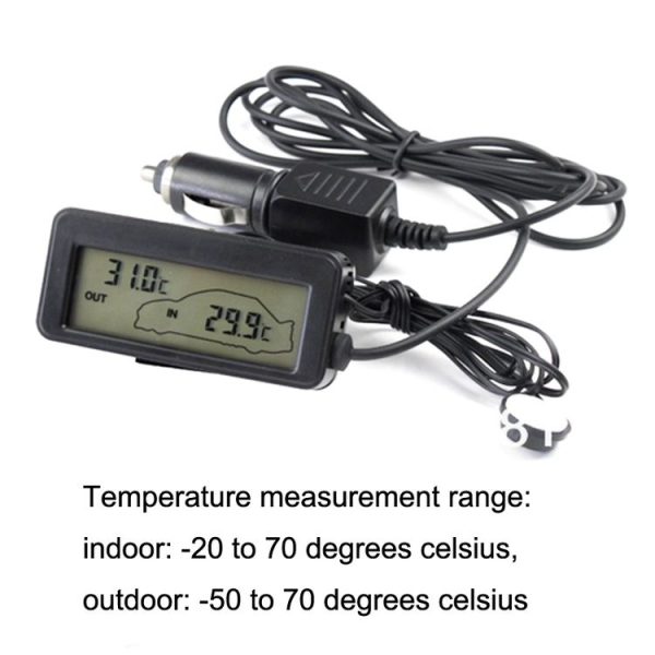 Car Inside and Outside Backlit Mini Digital Thermometer (Green) - Image 6