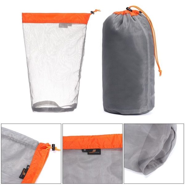 LUCKSTONE WSD2005020 Lightweight Mesh Organizing Storage Bag, Size: XXL (Gray Black) - Image 3