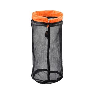 LUCKSTONE WSD2005020 Lightweight Mesh Organizing Storage Bag, Size: M (Black Orange)
