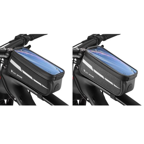 WEST BIKING 7 inches Mountain Bike Mobile Phone Touch Screen Front Beam Bag (Black) - Image 2