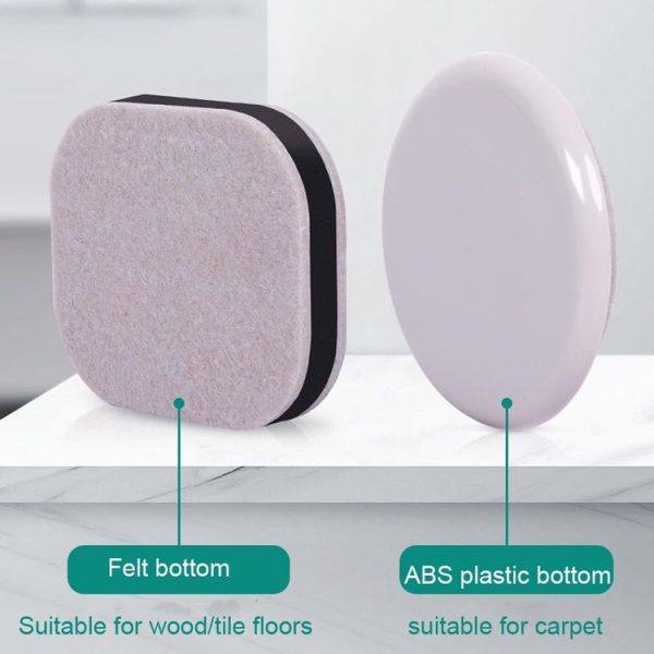 5 PCS Computer Seat Pulley Holder Chair Roller Non-slip Pad (Square Bean-colored Felt Bottom) - Image 4