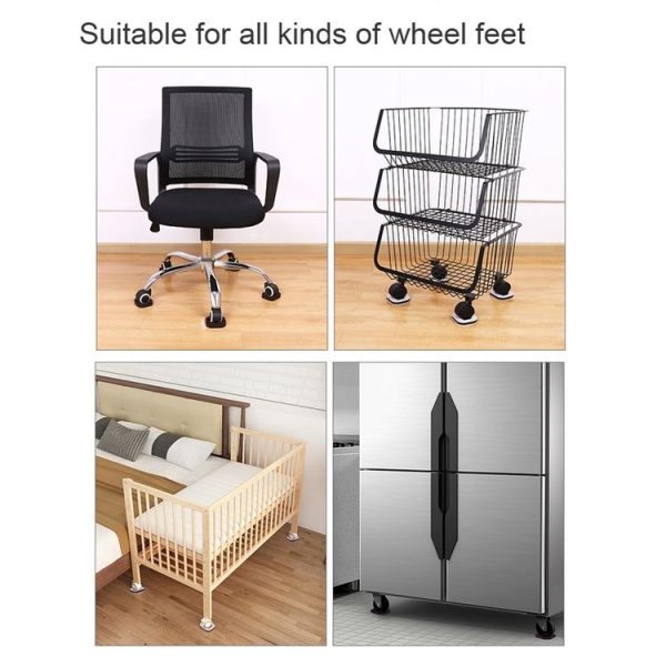 5 PCS Computer Seat Pulley Holder Chair Roller Non-slip Pad (Square Bean-colored Felt Bottom) - Image 6