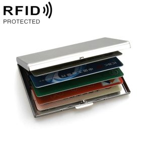 Metal Security Anti-degaussing Bank Credit Card Box (Stainless Steel)