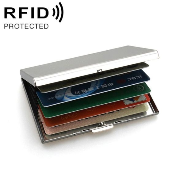 Metal Security Anti-degaussing Bank Credit Card Box (Stainless Steel)