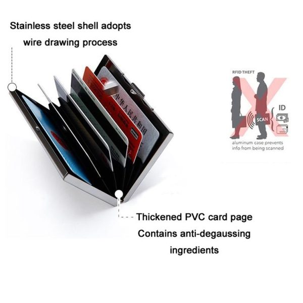 Metal Security Anti-degaussing Bank Credit Card Box (Stainless Steel) - Image 5