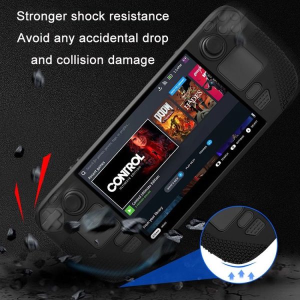 All-Inclusive Silicone Cover With Button Cap For Steam Deck (Black) - Image 5