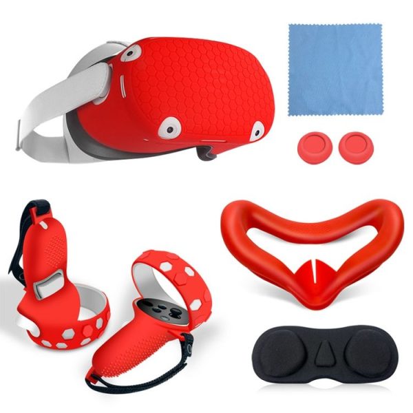 6 PCS / Set For Meta Quest Silicone All-Inclusive Console Controller Cover (Red)