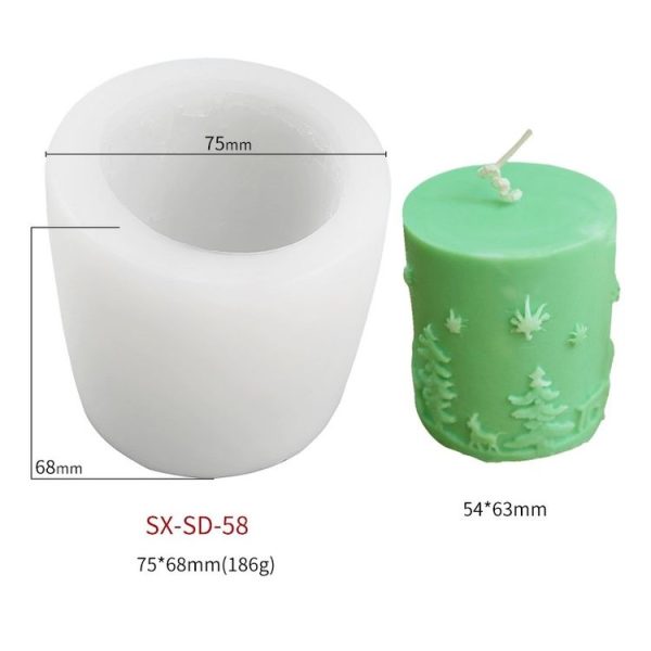 DIY Christmas Candle Aromatherapy Gypsum Silicone Mold, Shape: Single Christmas Cylinder - Image 2