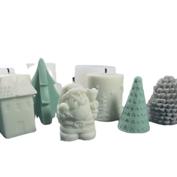 DIY Christmas Candle Aromatherapy Gypsum Silicone Mold, Shape: Single Christmas Cylinder - Image 3