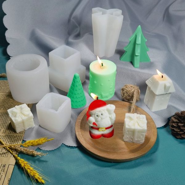 DIY Christmas Candle Aromatherapy Gypsum Silicone Mold, Shape: Single Christmas Cylinder - Image 6