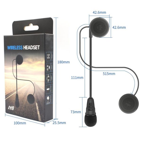 M8 Motorcycle Helmet Bluetooth Headphones Hidden Wireless Header Wheat Caller Automatic Answer - Image 3