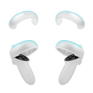 1 Pair Controller Grip Anti-collision Silicone Ring for Meta Quest 2 (Transparent)