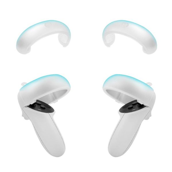1 Pair Controller Grip Anti-collision Silicone Ring for Meta Quest 2 (Transparent)