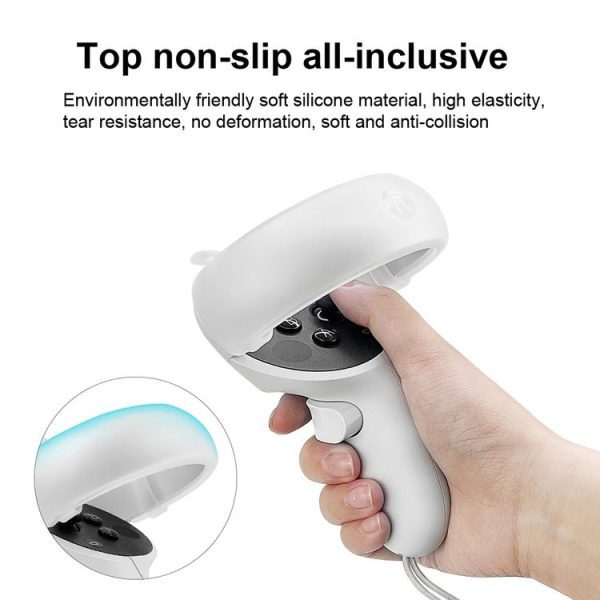 1 Pair Controller Grip Anti-collision Silicone Ring for Meta Quest 2 (Transparent) - Image 3