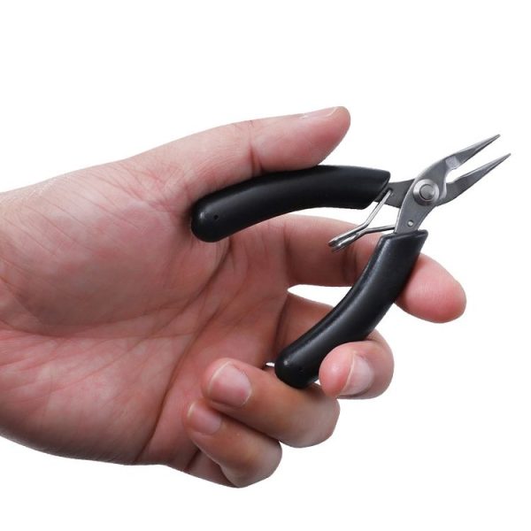 4 Inch Stainless Steel Palm Mini Electronic Pliers (Needle Nose Flat Pliers) - Image 4