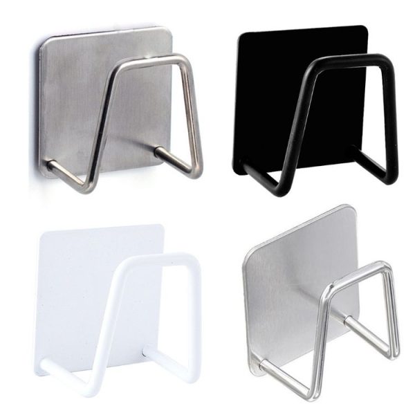 304 Stainless Steel Sponge Rack Sink Drain Rack, Color: Baking White - Image 2